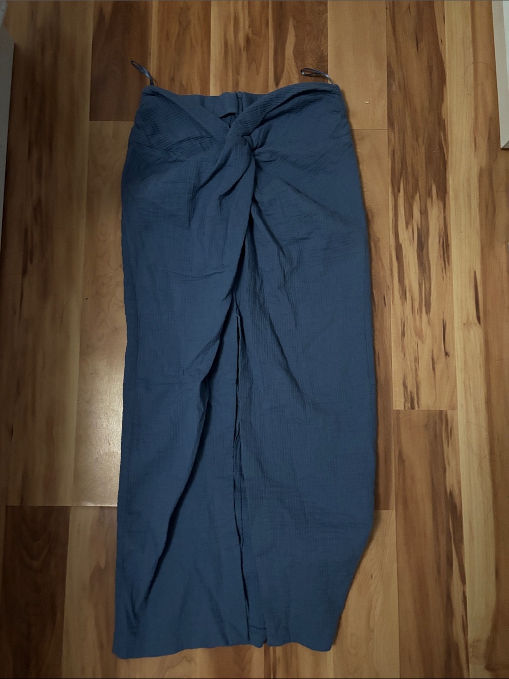 Zara Blue Twist-Front Maxi Skirt